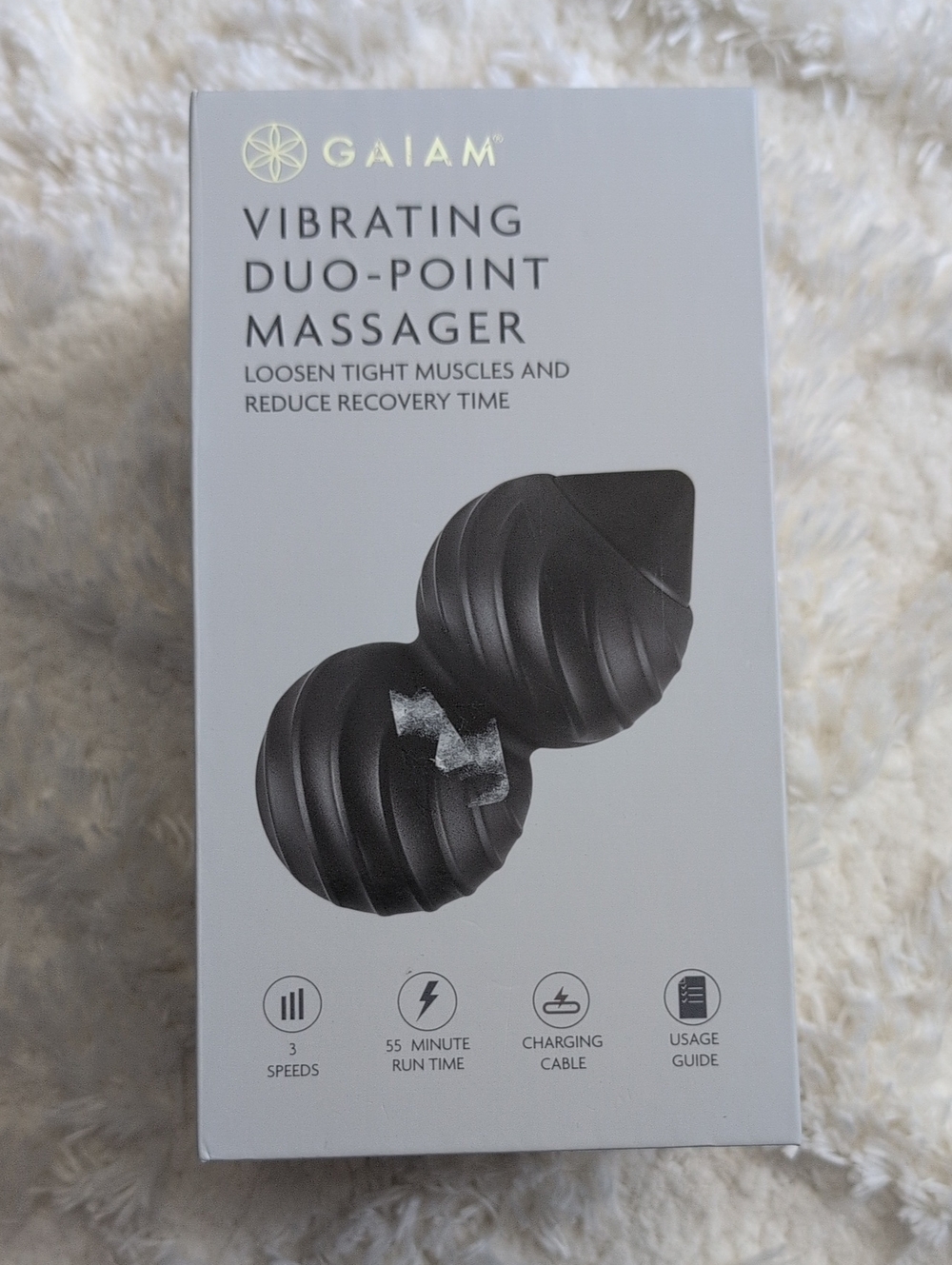 GAIAM Black Vibrating Duo-Point Massager
